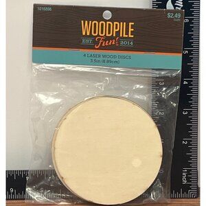 Round Wood Discs 3.5" Pack Of 4 Hobby Lobby Woodpile Fun Craft Supplies 1016898